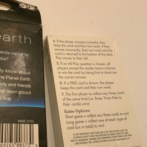 HTF New Sealed BBC Planet Earth Card Game 8+ - Picture 3 of 3